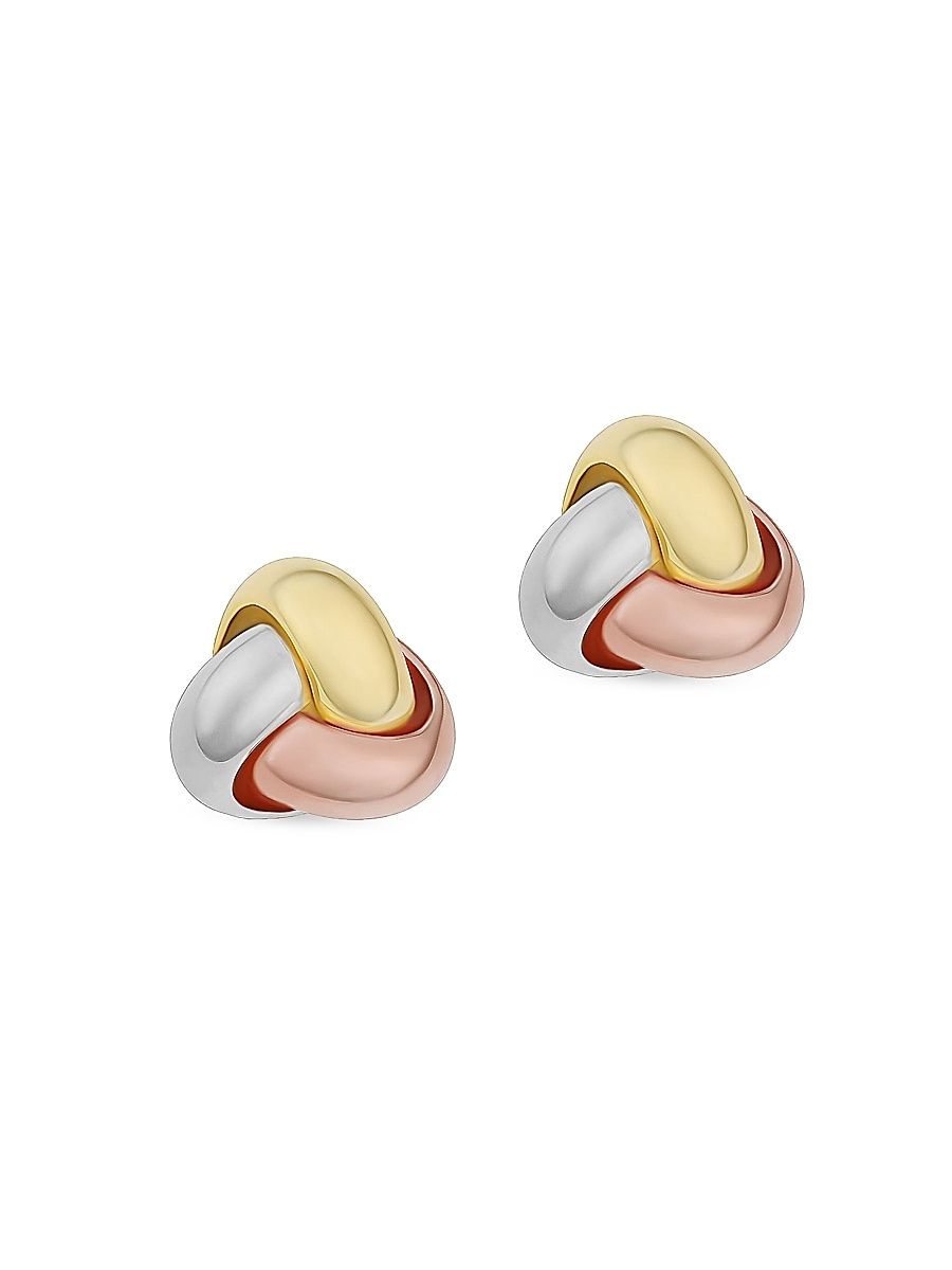 Women's 14K Tricolor Gold Forget Me Knot Studs - Tricolor Gold