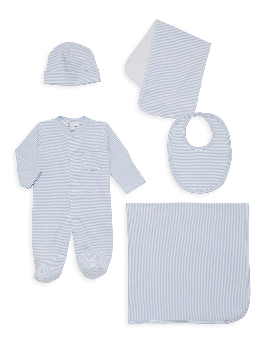 5-Piece Baby Boy's Simple Stripe Gift Set - Light Blue - Size Newborn