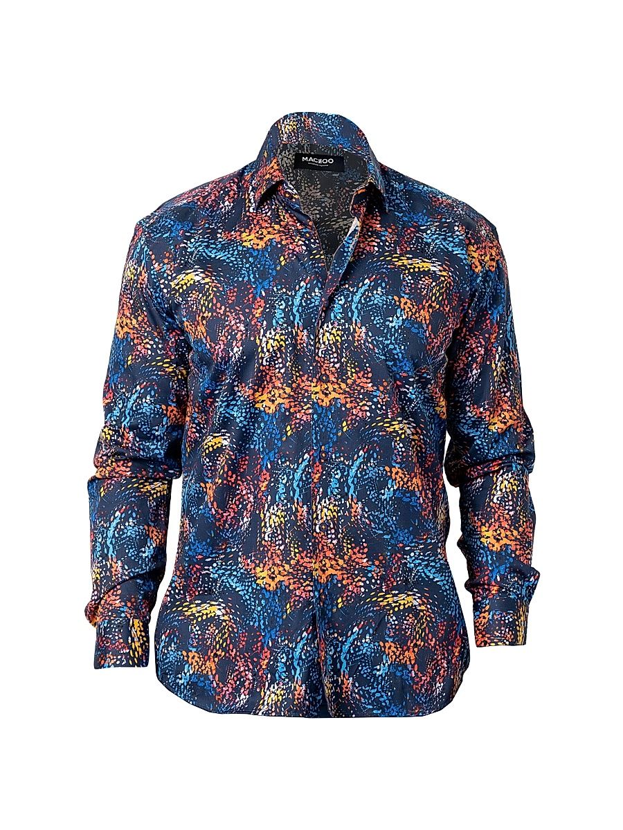 Men's Fibonacci Paintspalsh Shirt - Blue - Size XXXL