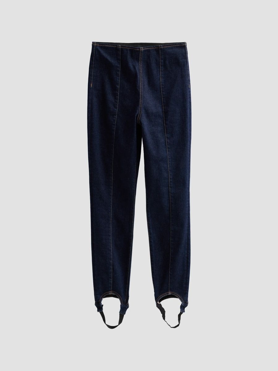 Veronica Beard Women's Lydia Denim Stirrup Pants - Indigo Rinse - Size XL