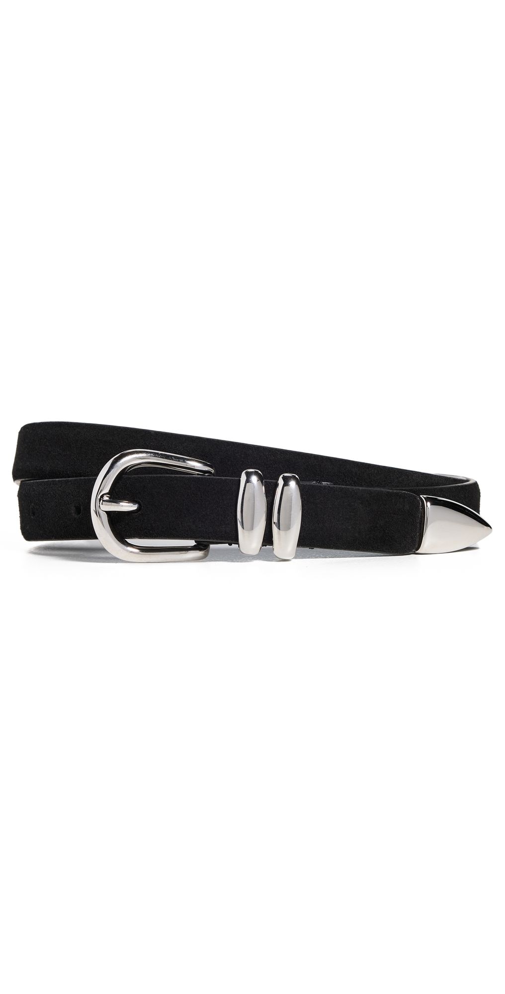 Anderson's Skinny Double Fastener Leather Belt Black 70