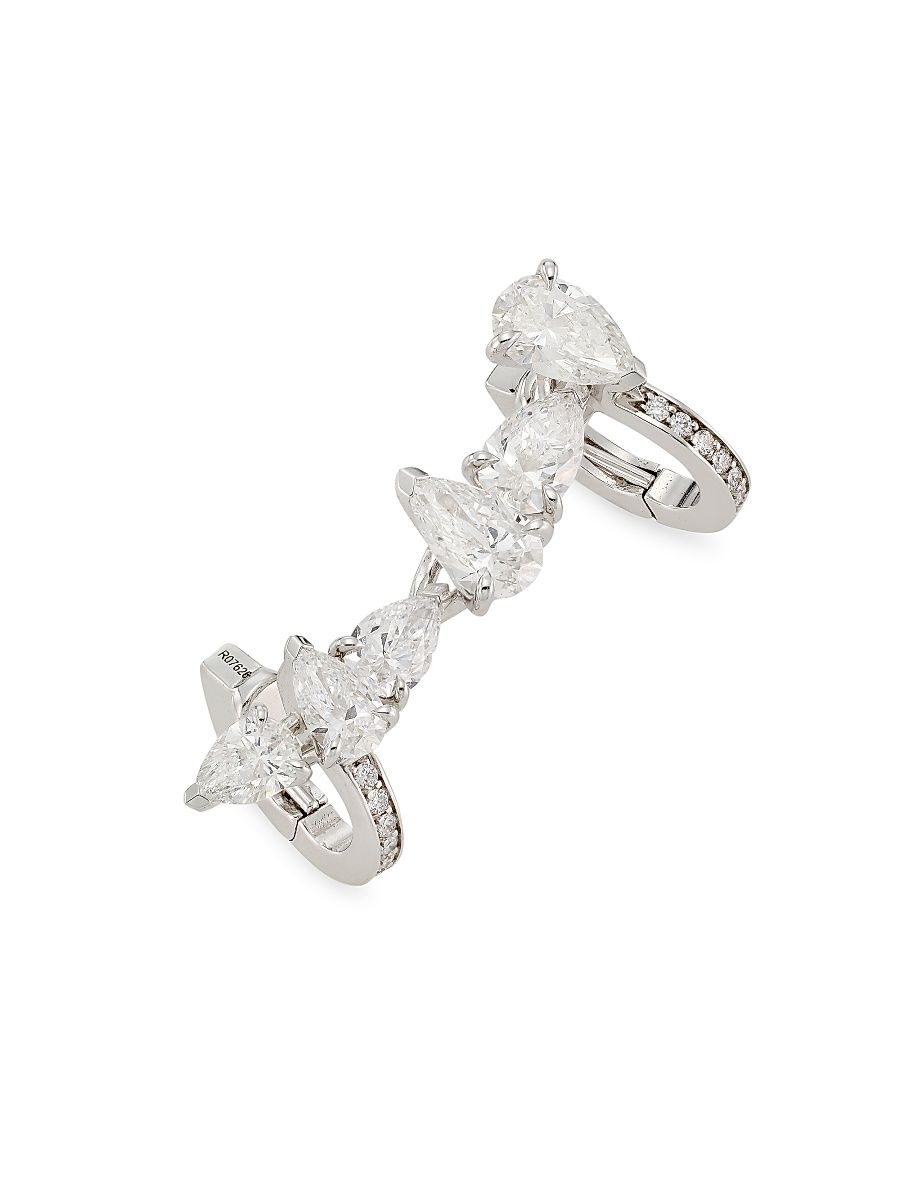 Women's Serti Sur Vide 18K White Gold & 1.78 TCW Diamond Single Ear Cuff - Left Or Right - White Gold - Size Right
