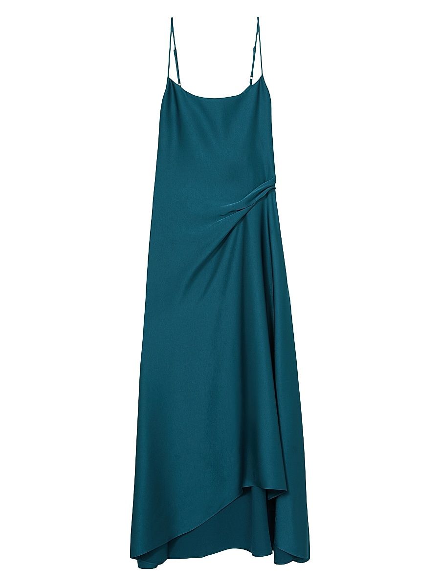Women's Zoey Draped Slip Dress - Teal - Size 10