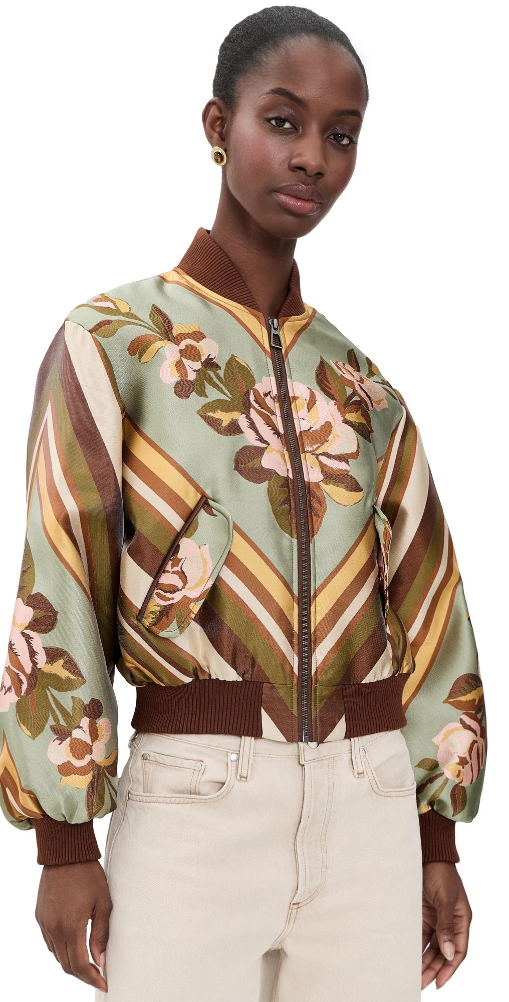 ALÉMAIS La Rosa Jacquard Bomber Jacket Multi 12