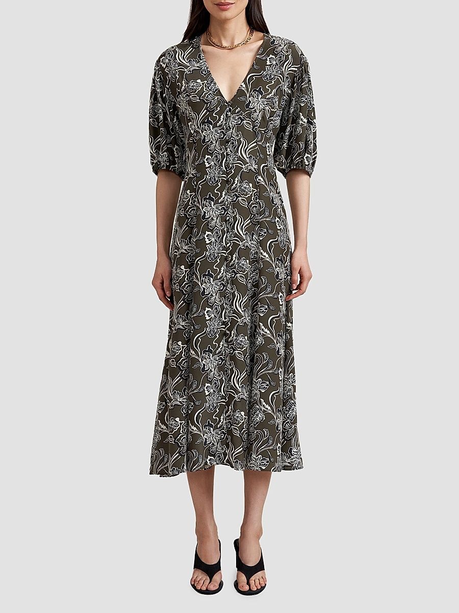 Women's Florence Dress - Taupe Floral - Size 10