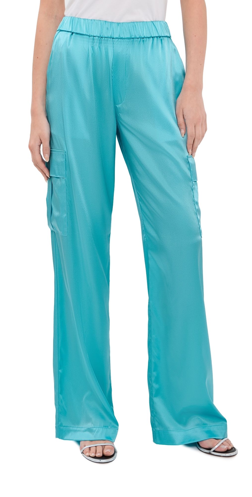 SPRWMN Cargo Silk Pants Baby Blue S
