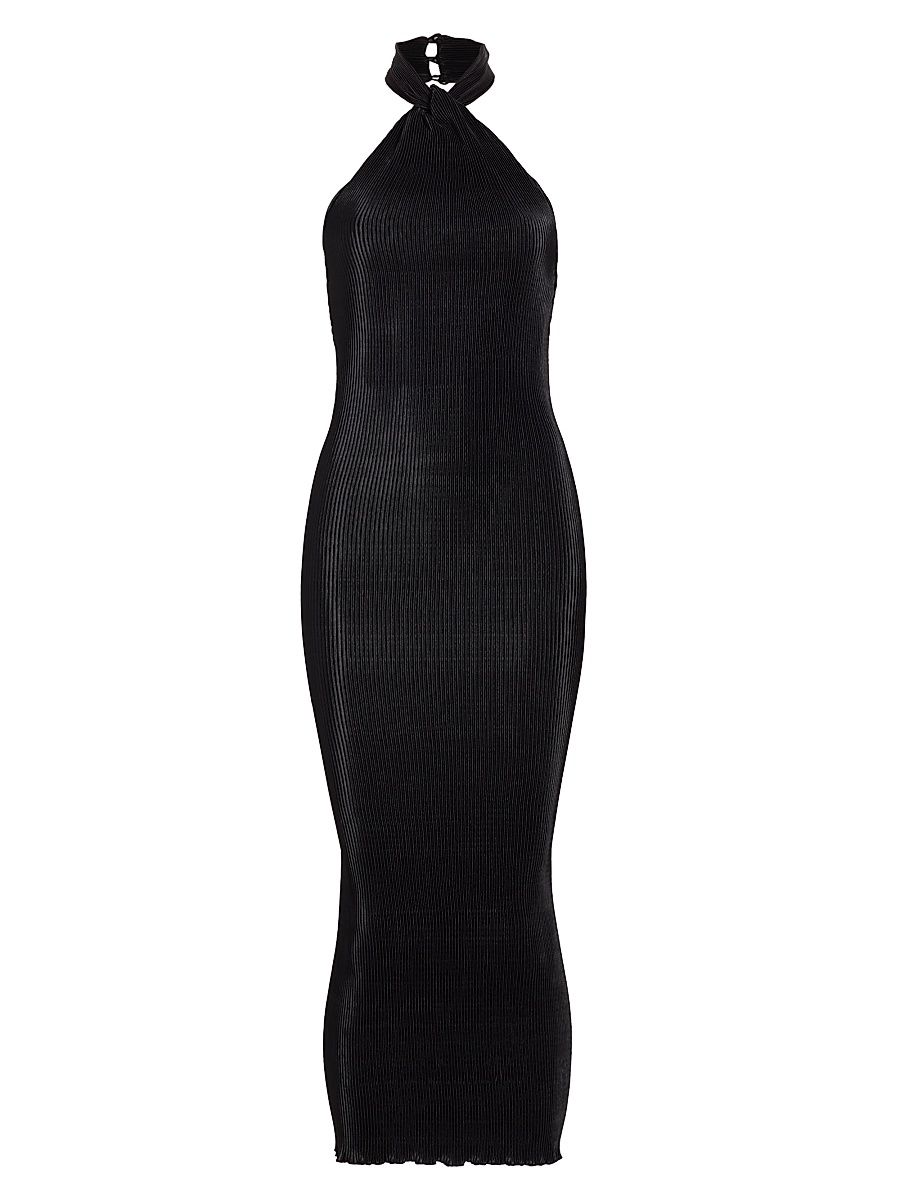 Women's Klum Plissé Slip Midi-Dress - Black - Size 6