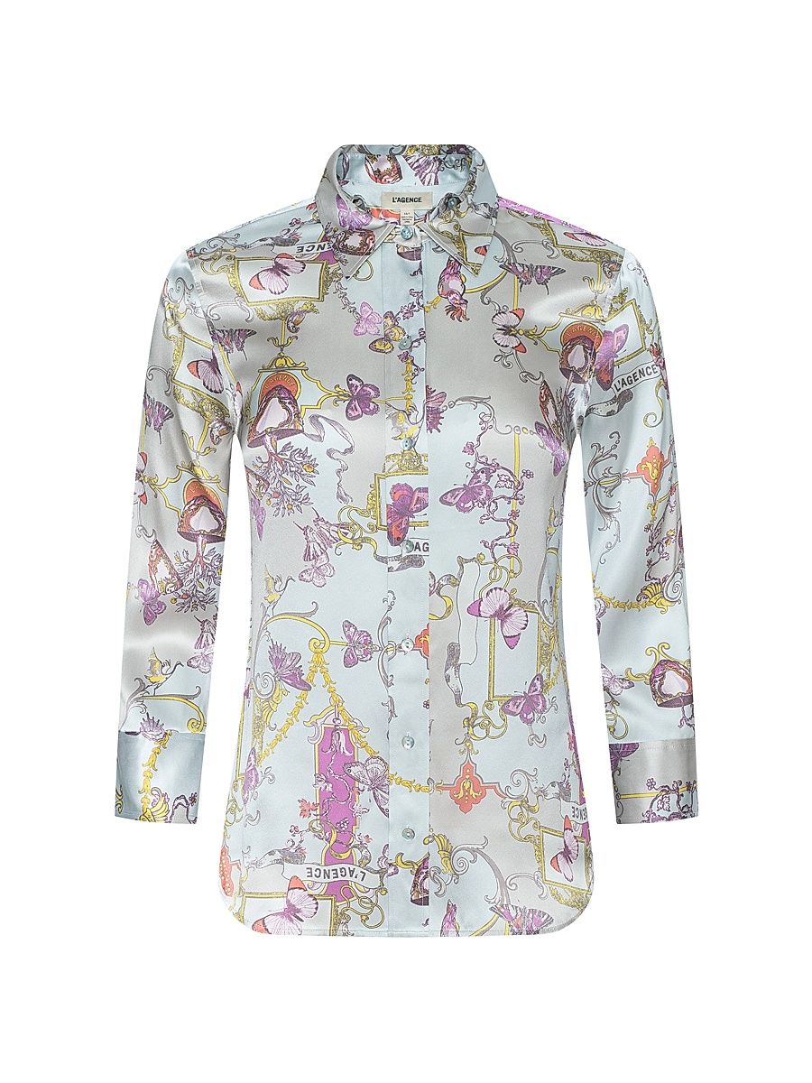 Women's Dani Printed Silk Shirt - Multi Baroque Toile - Size XS