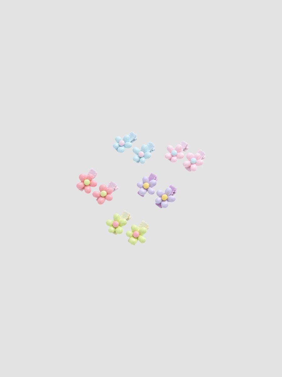 Mimi Tutu Girl's Girl's Flower Hair Clip Set - Multicolored