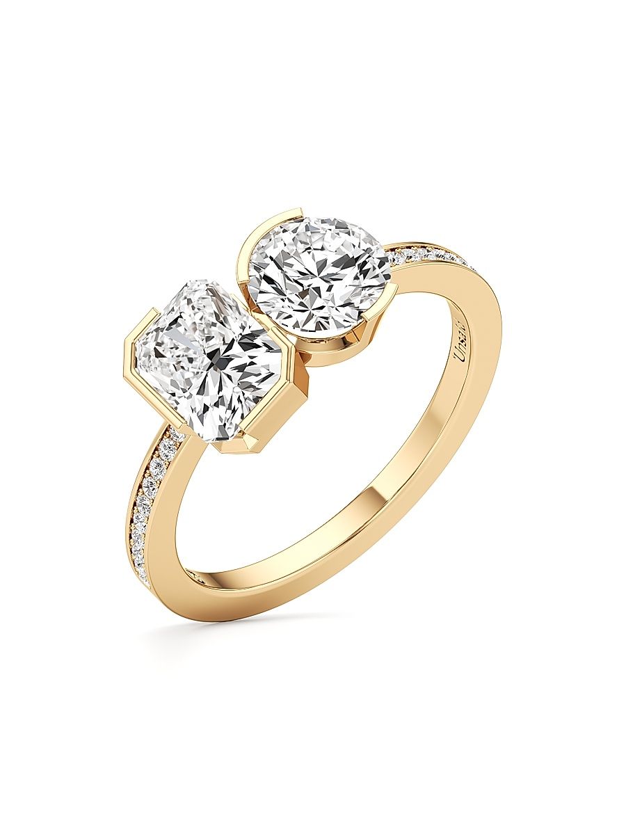 Women's Meta 18K Yellow Gold & 2.09 TCW Lab-Grown Diamond Toi Et Moi Ring - Yellow Gold - Size 7