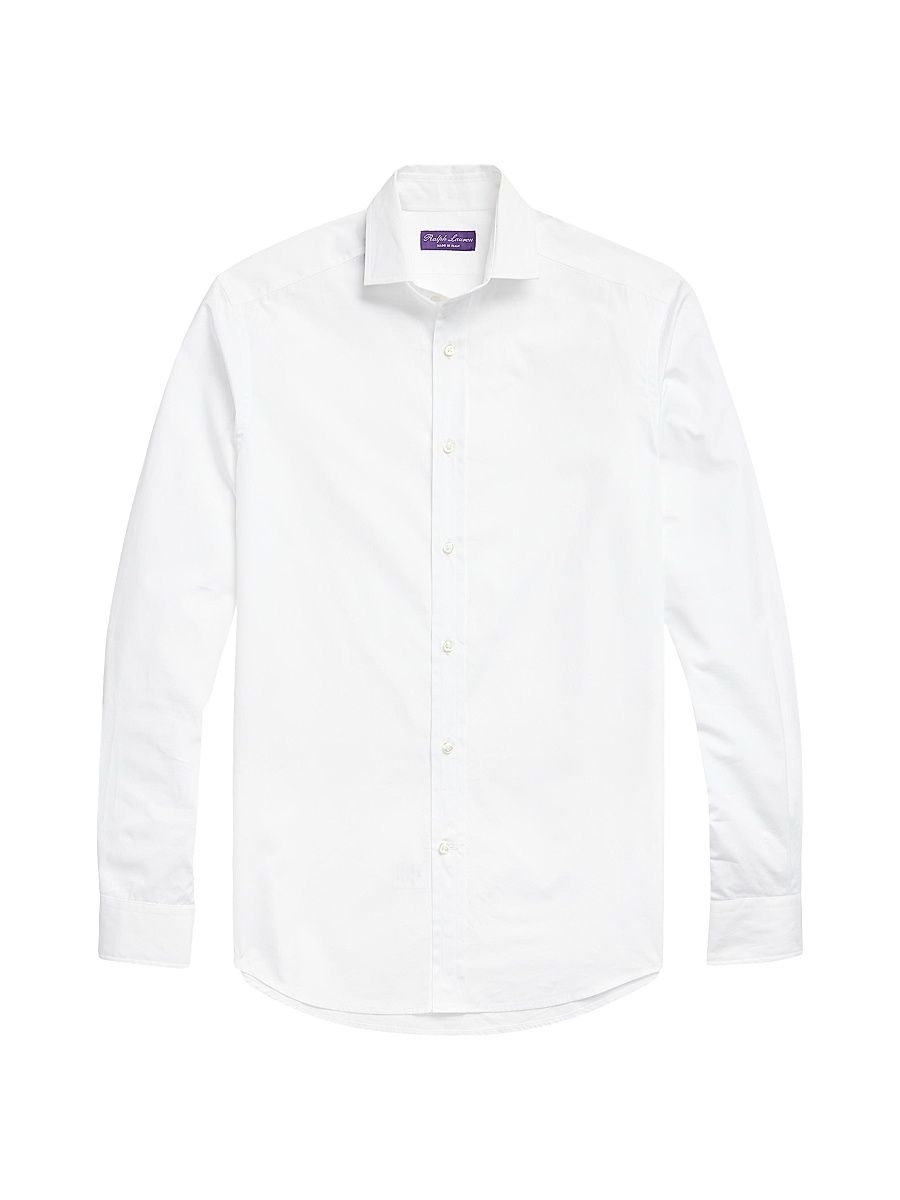 Ralph Lauren Purple Label Men's Dexter Long-Sleeve Shirt - White - Size 16.5