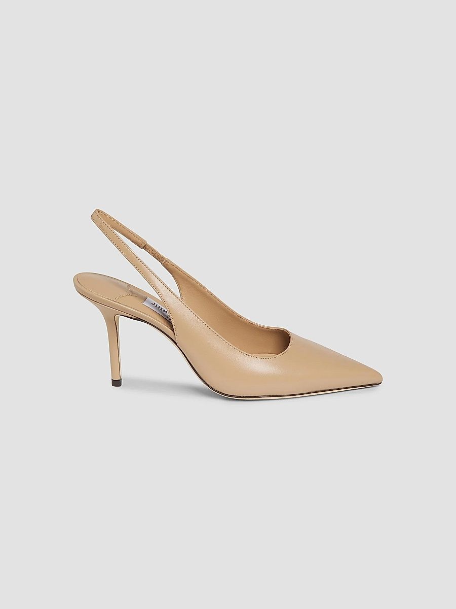Jimmy Choo Women's Love 85MM Leather Slingback Pumps - Chai - Size 12