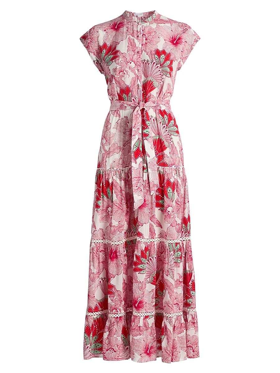 Women's Kora Floral Cap-Sleeve Shirtdress - Pink Padang - Size XS