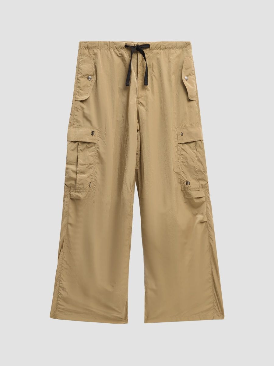 Palm Angels Men's Palm Type Loose Cargo Pants - Khaki Black - Size XXL