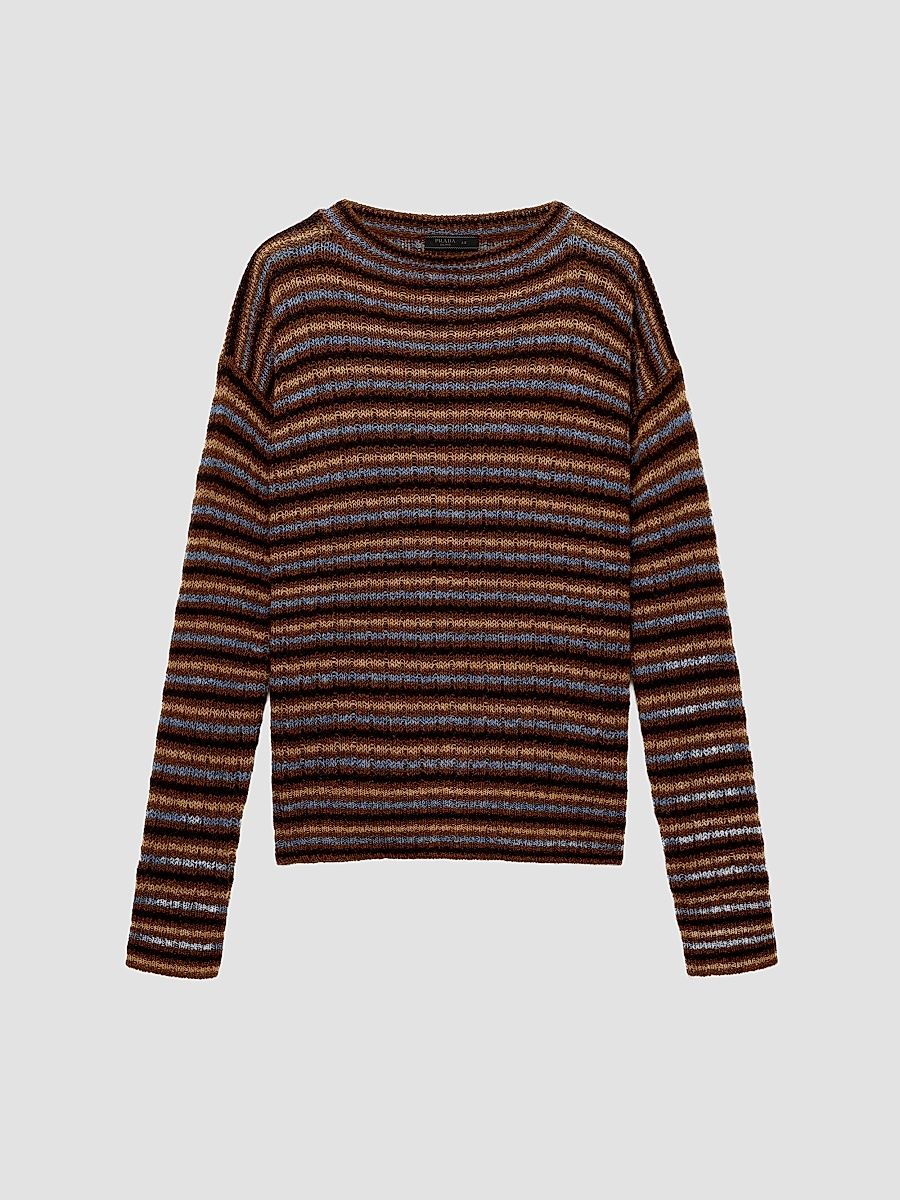 Men's Shetland Wool Boat Neck Sweater - Multicolored - Size 46