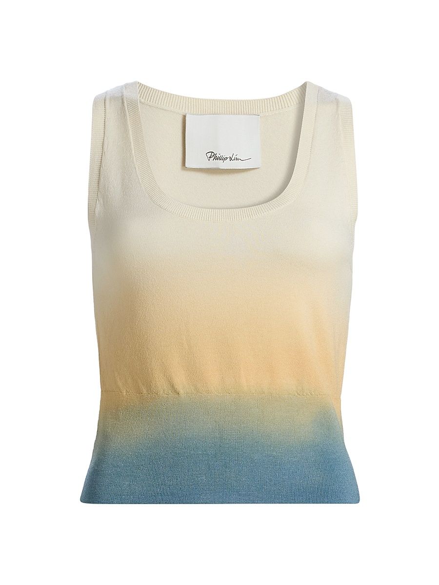 Women's Ombré Knit Scoop Tank - Storm Canyon Multi - Size Large