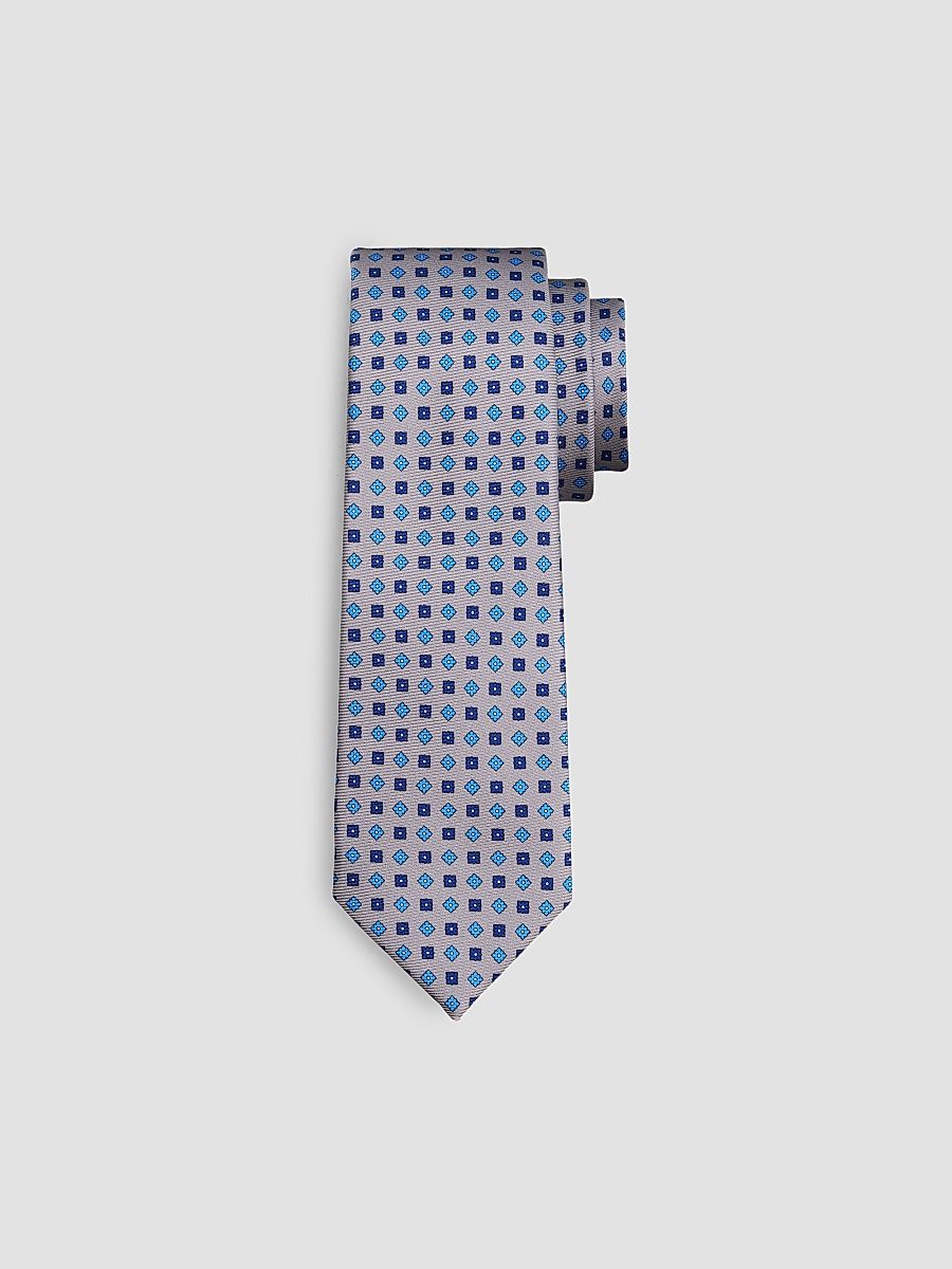 Men's Mini Geometric Silk Tie - Light Pink