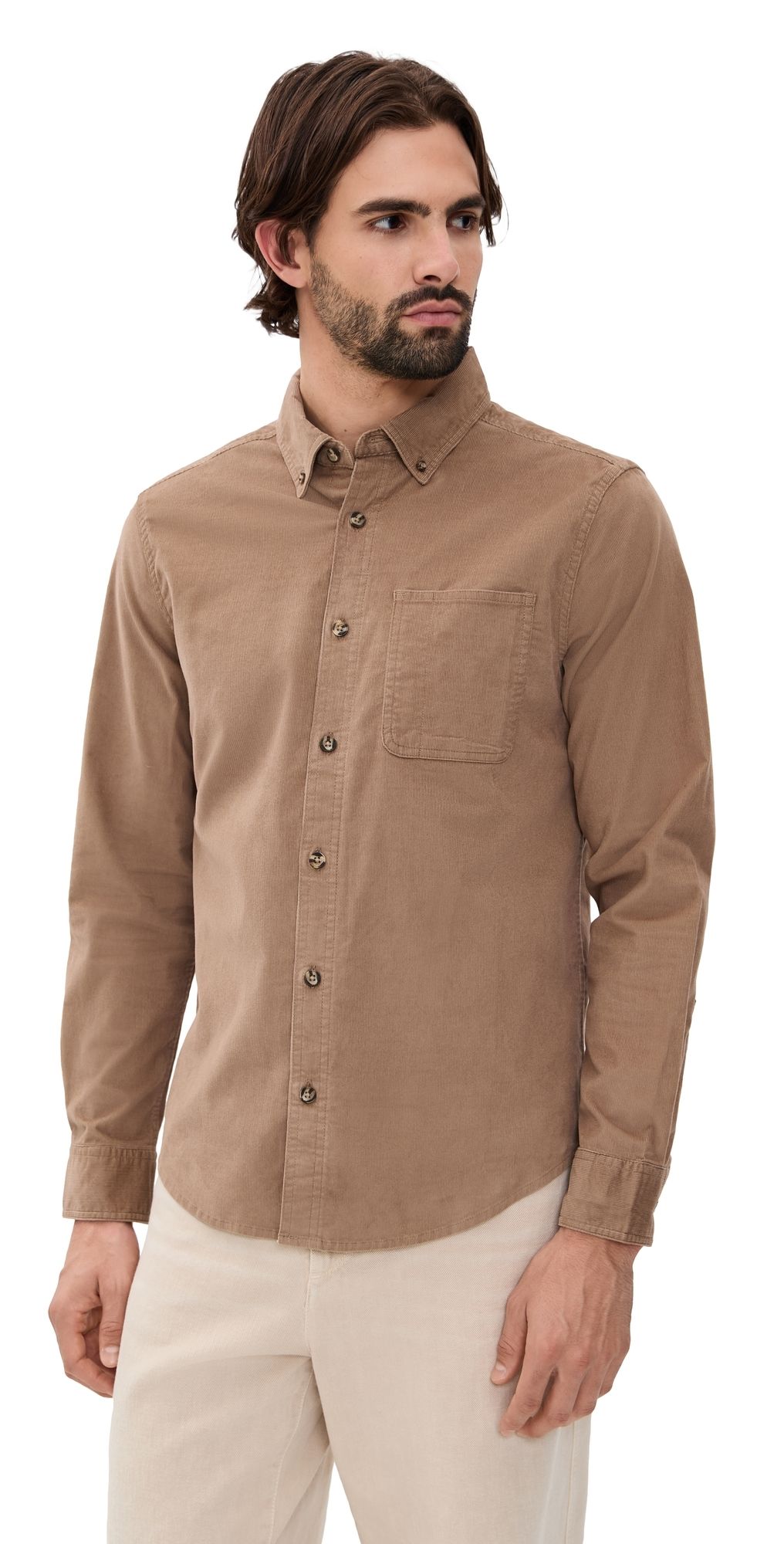 Fair Harbor Wilder Stretch Corduroy Shirt Oak M
