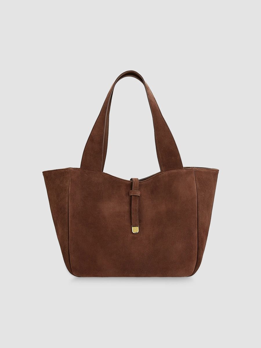 GiGi New York Women's Mercer Suede Tote Bag - Brown