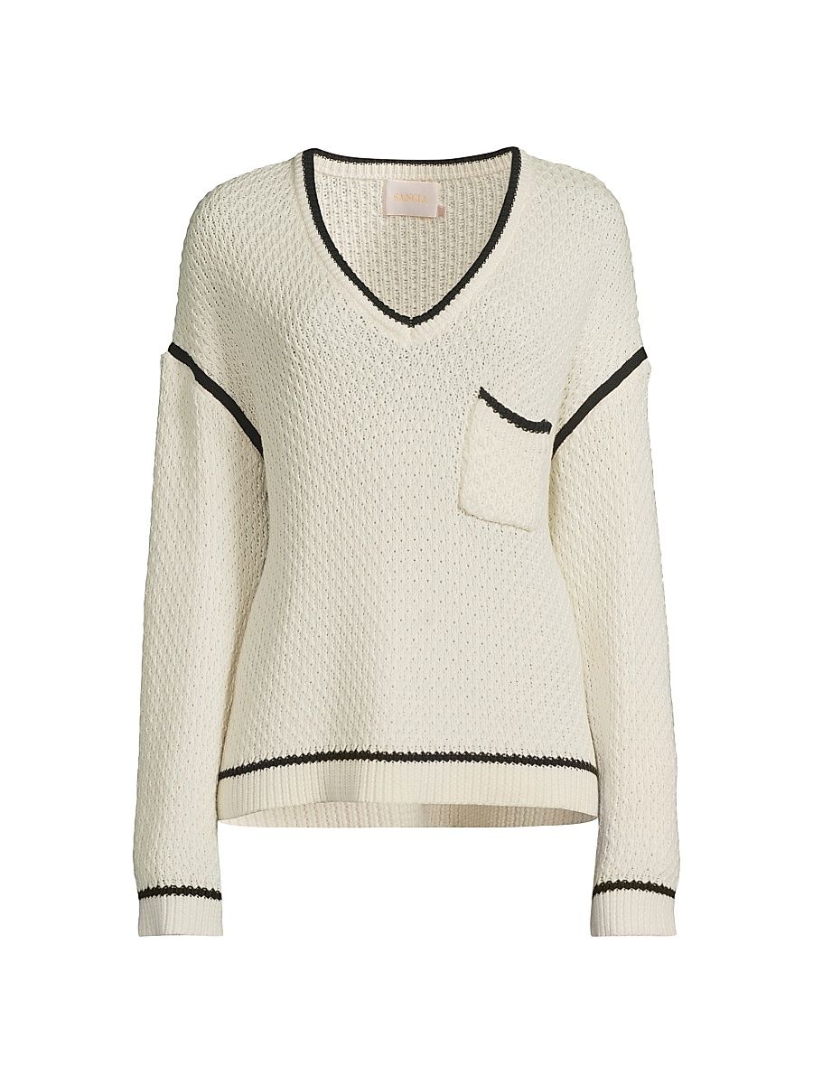 Women's Pivoine Inka Oversized Cotton-Wool Sweater - Frost - Size XS