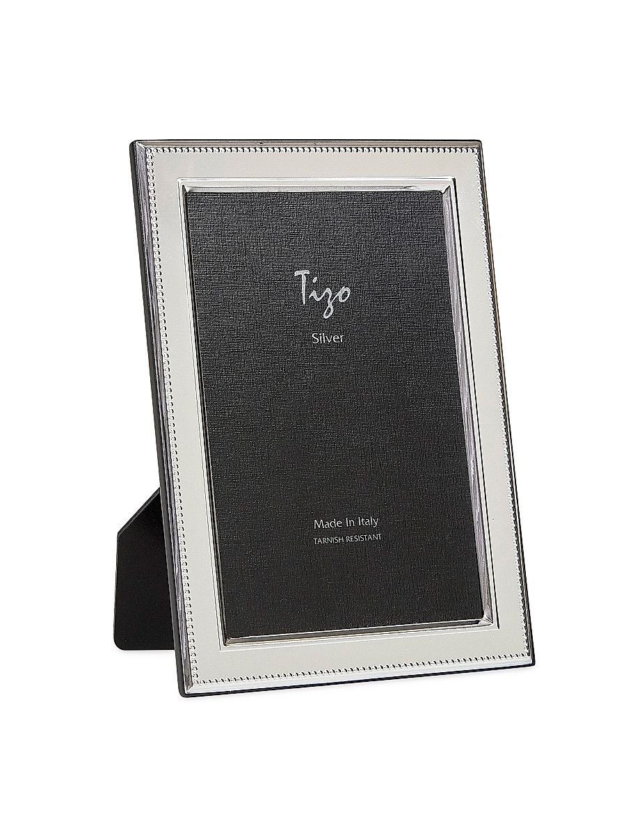 Italian Silverplate Beaded Frame - Silver - Size 8x10