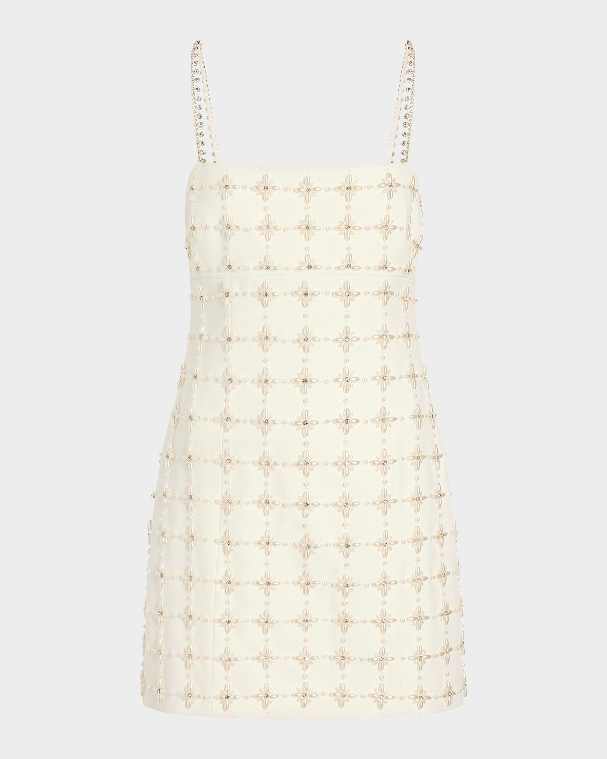 Iris Pearl Crystal Satin Mini Dress