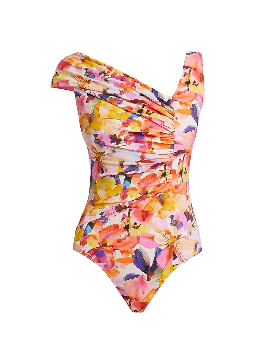Women's Ryobe Ruched Floral Swimsuit - Balinese - Size 4