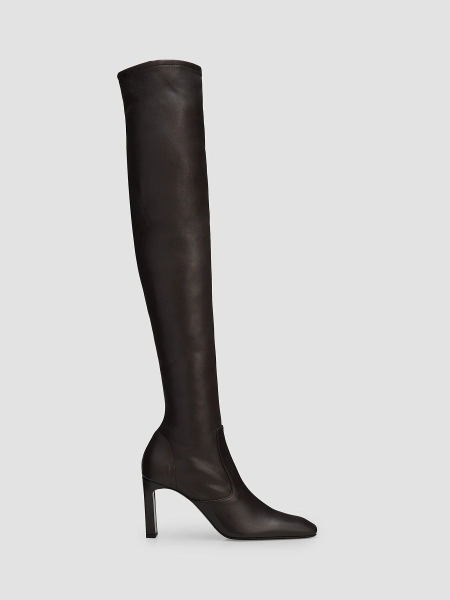 Toteme Women's 85MM Leather Over-The-Knee Boots - Bark - Size 12
