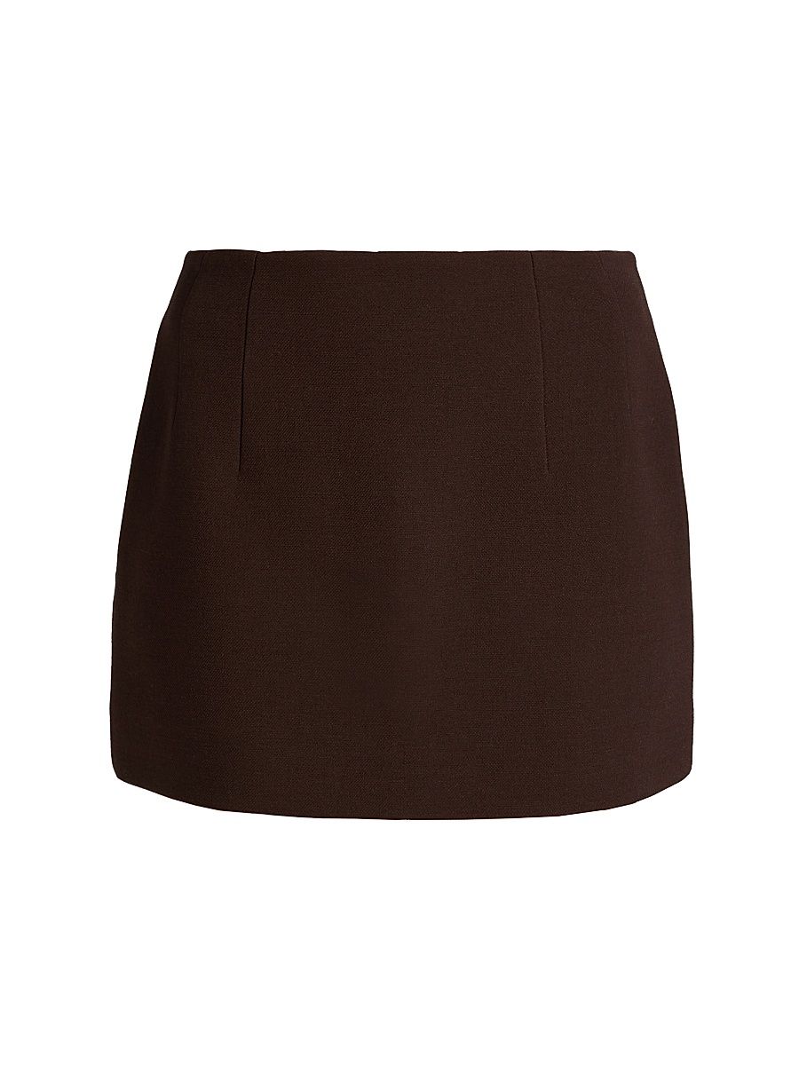 Women's Contour Virgin Wool Miniskirt - Dark Brown - Size XXS