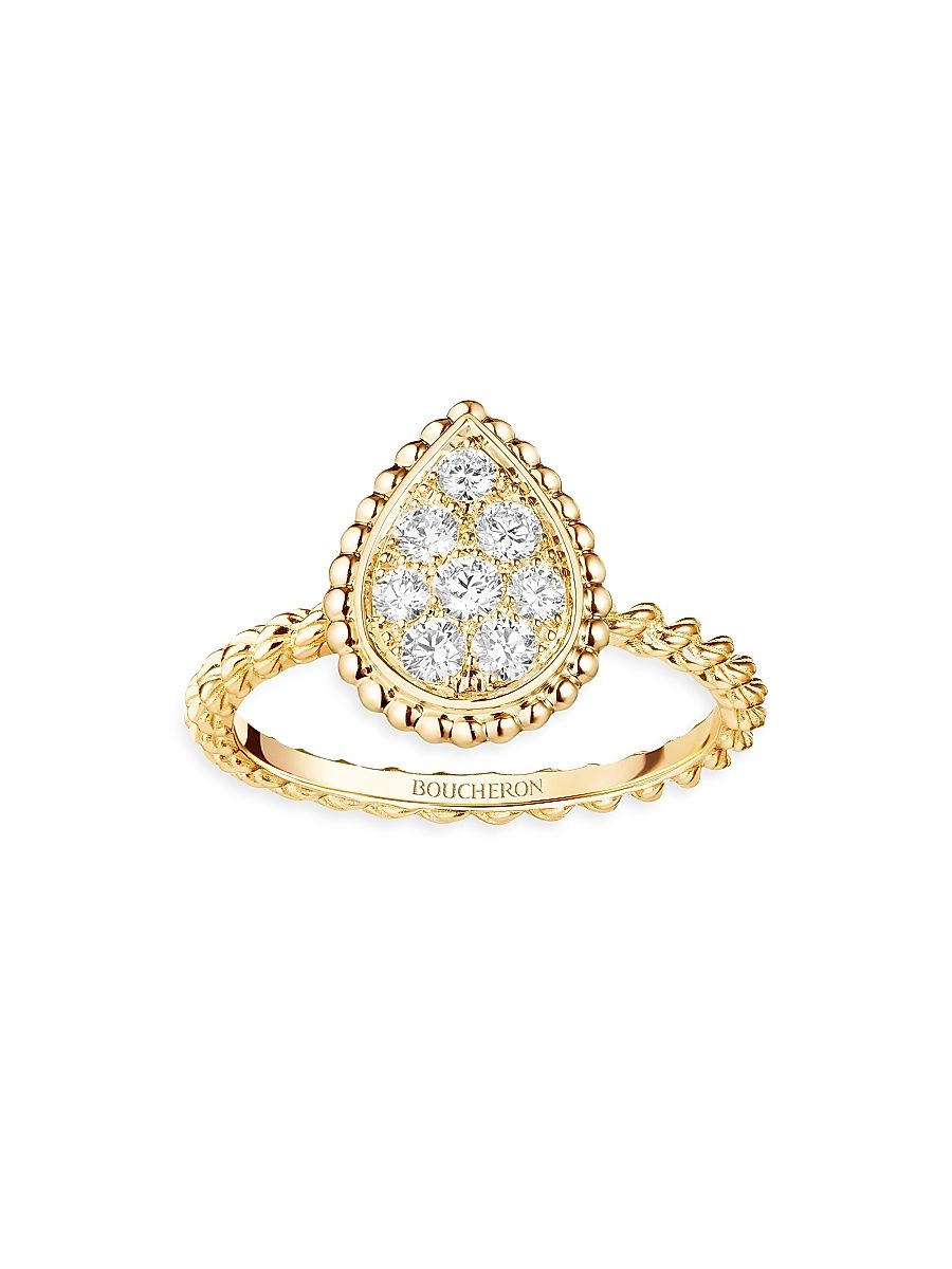 Women's Serpent Bohème 18K Yellow Gold & 0.32 TCW Diamond Small Ring - Yellow Gold - Size 6.25