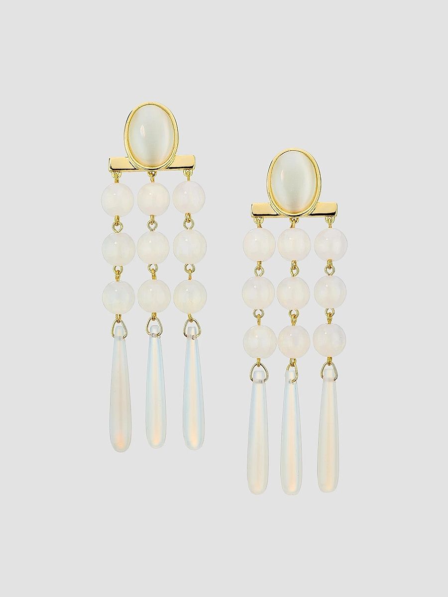 Ramy Brook Women's Elisa Goldtone, Resin & Agate Chandelier Earrings - White