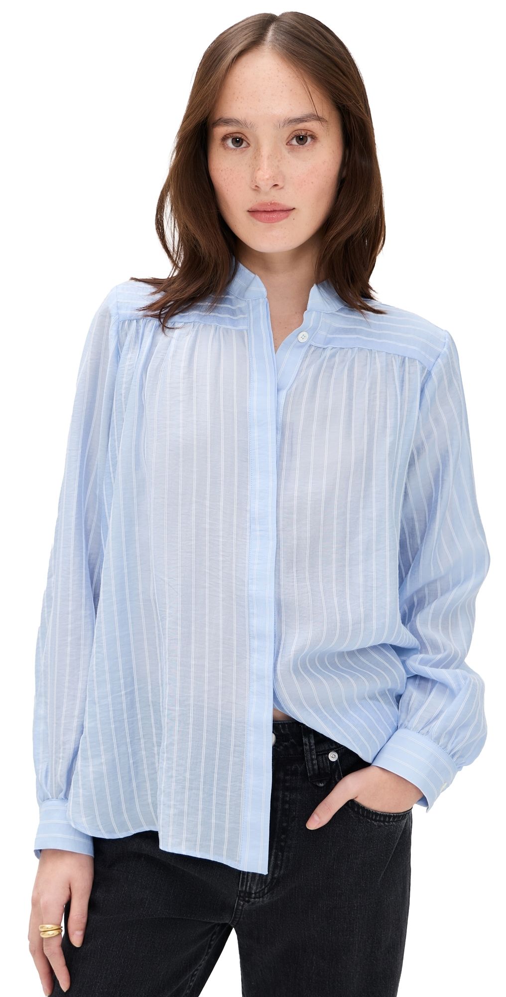 Secular Sutton Shirt Blue Stripe XS