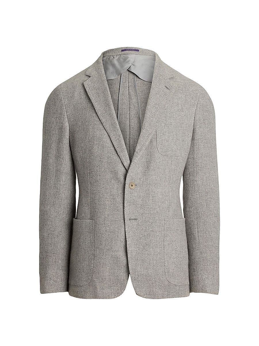 Men's Hadley Cashmere Single-Breasted Jacket - Silver Grey - Size 46