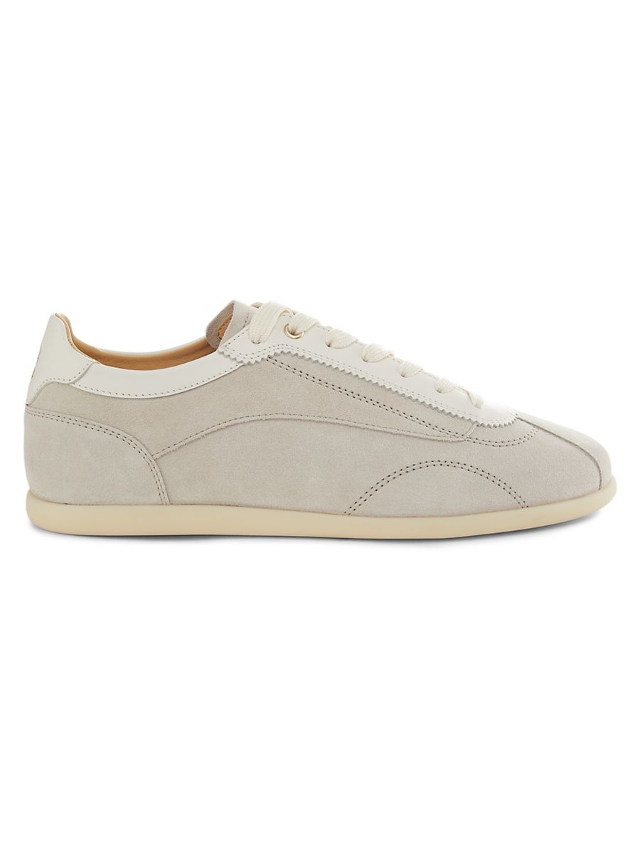 Men's Suede Low-Top Sneakers - Limestone - Size 12.5
