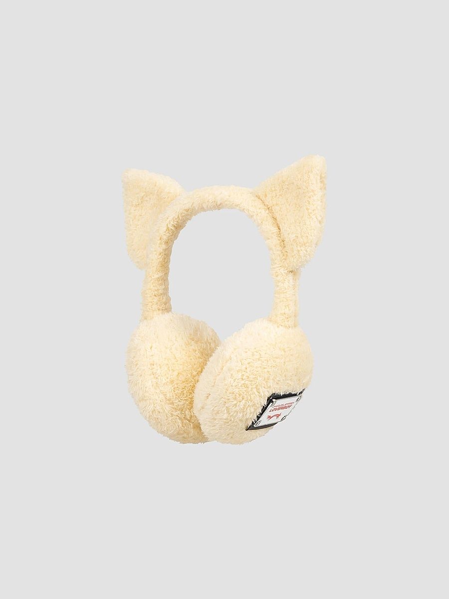 Charles Jeffrey Loverboy Men's Logo Faux-Fur Earmuffs - Ecru