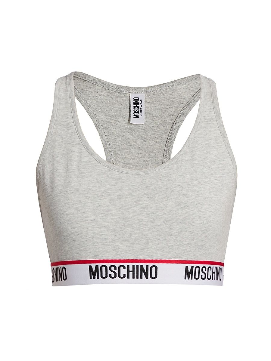 Women's Core Logo-Hem Sports Bra - Grey - Size Small