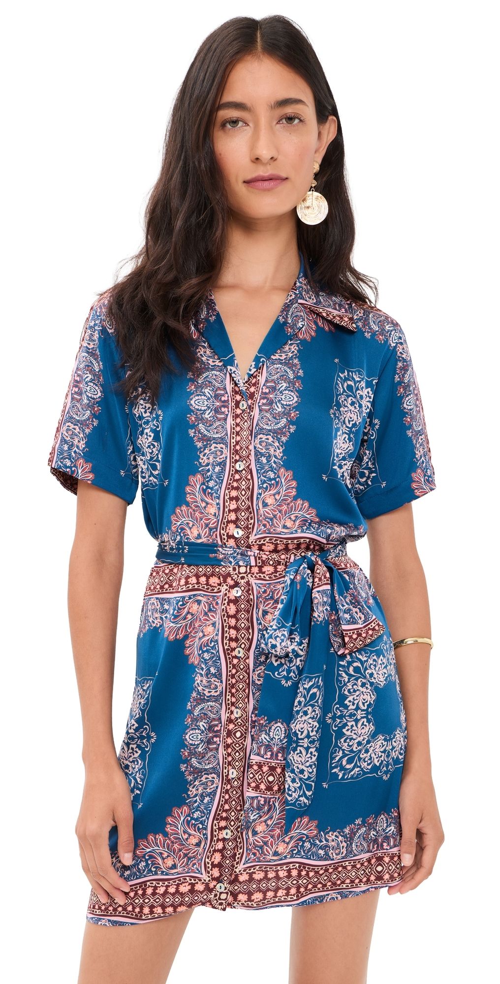 MISA Holland Bandana Dress Sapphire Tapis Satin XS