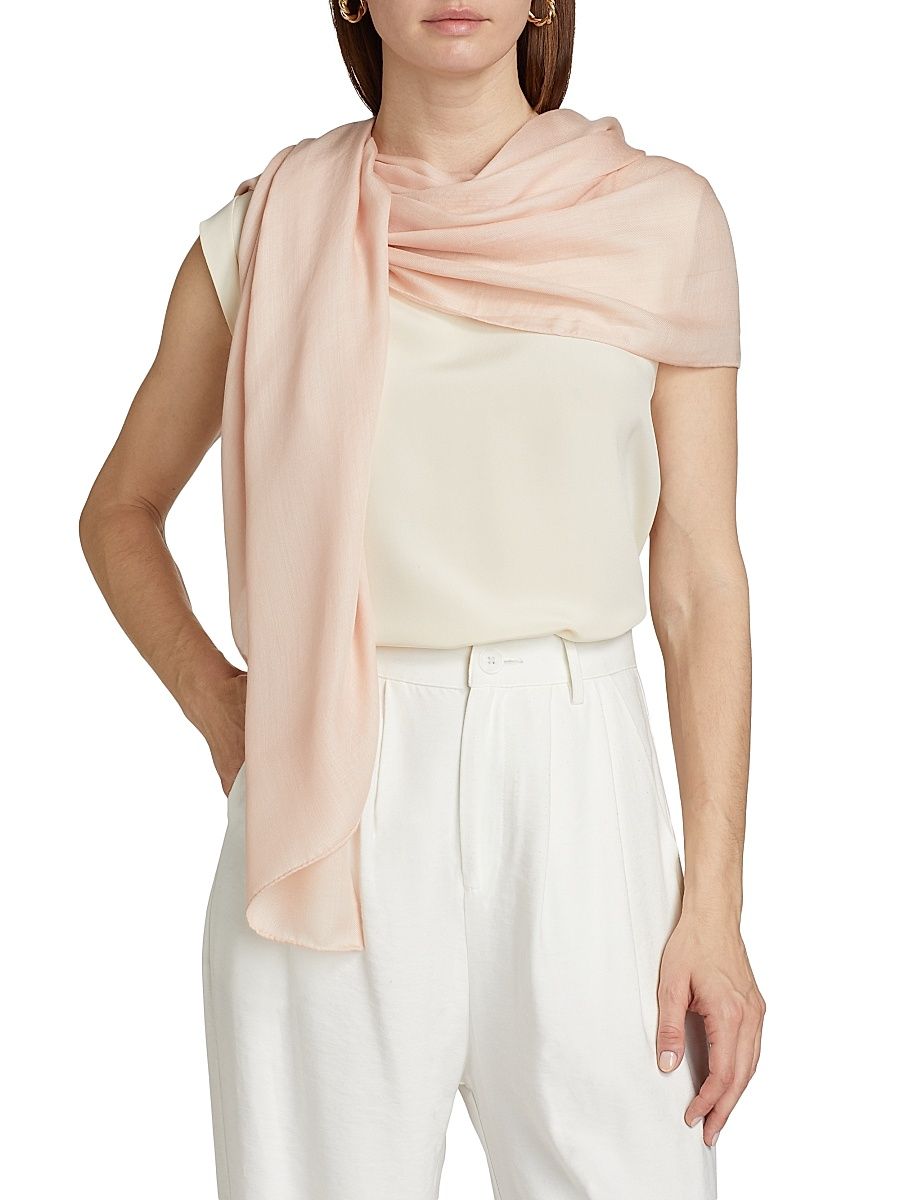 Women's Stola Silk-Blend Logo Scarf - Plumflower