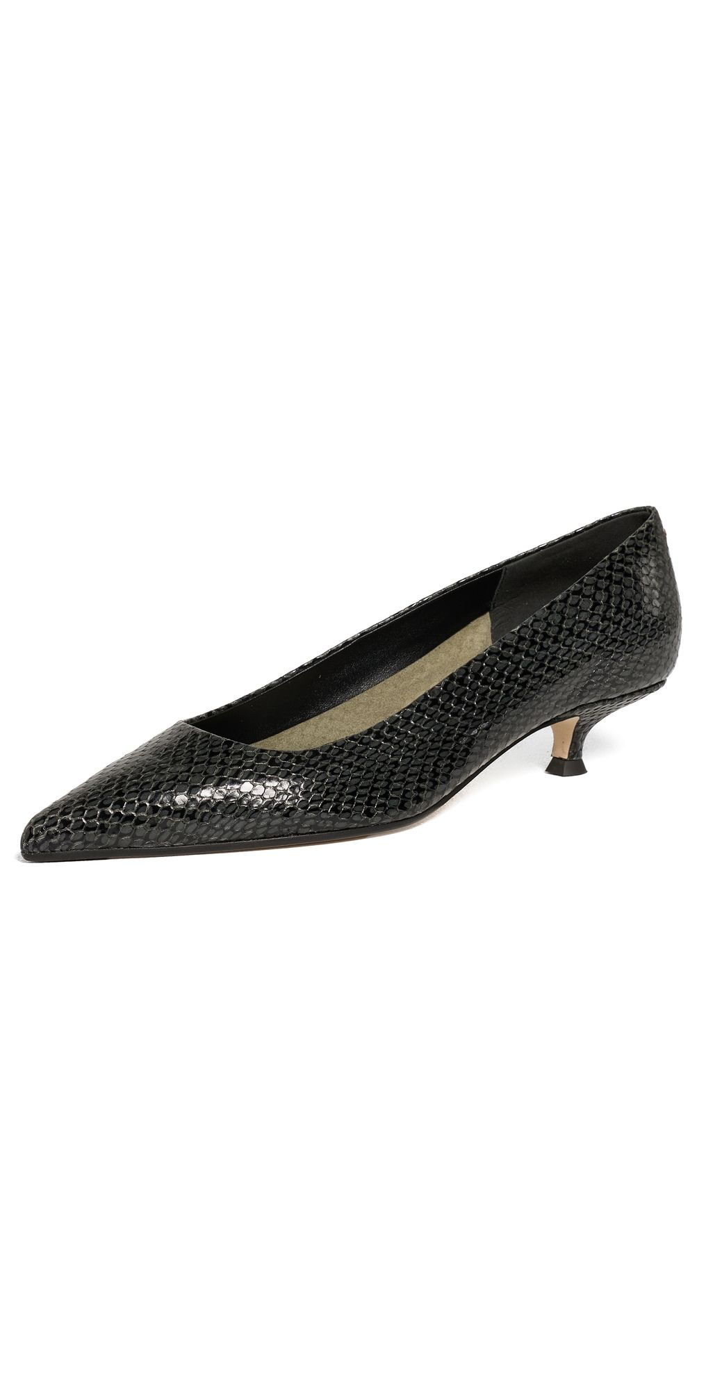 AEYDE Cari Mini Snake Print Leather Pumps Moss 41