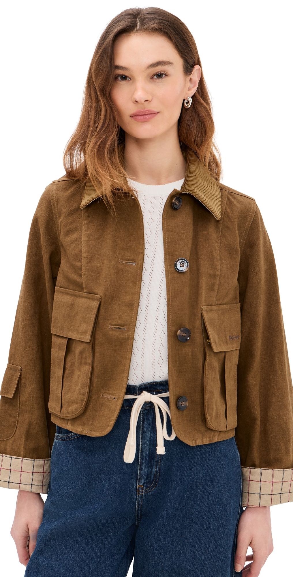 Barbour Barbour Dalbury Casual Jacket Tan/Beige Tattersall 12