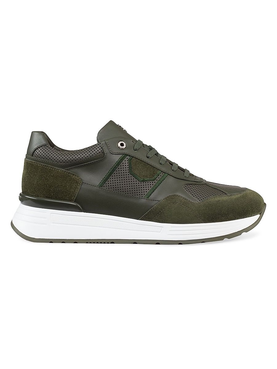 Men's Calfskin Leather Sneakers - Green - Size 9