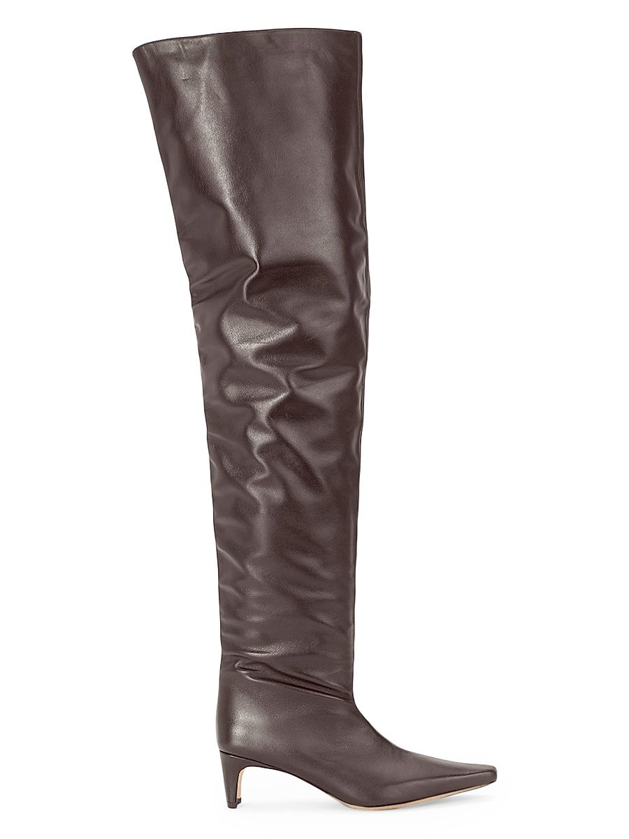 Women's Wally 55MM Leather Over-The-Knee Boots - Espresso - Size 7