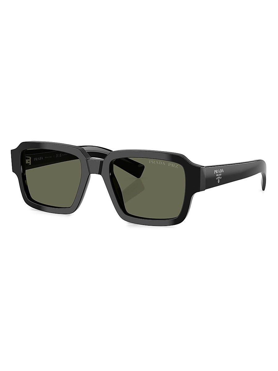 Men's 52MM Transparent Acetate Sunglasses - Black