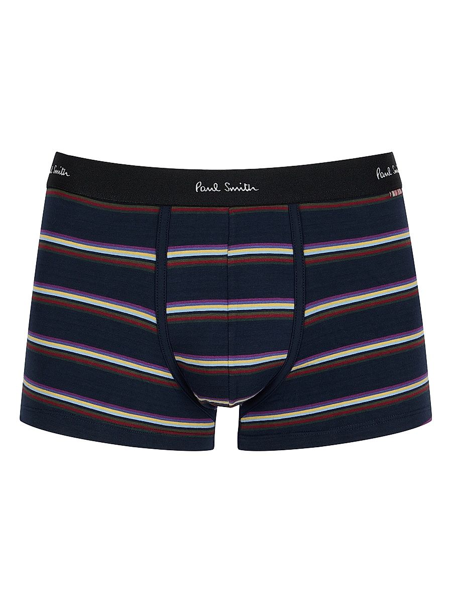 Men's Kyle Striped Stretch-Cotton Boxer Brief - Navy - Size XL
