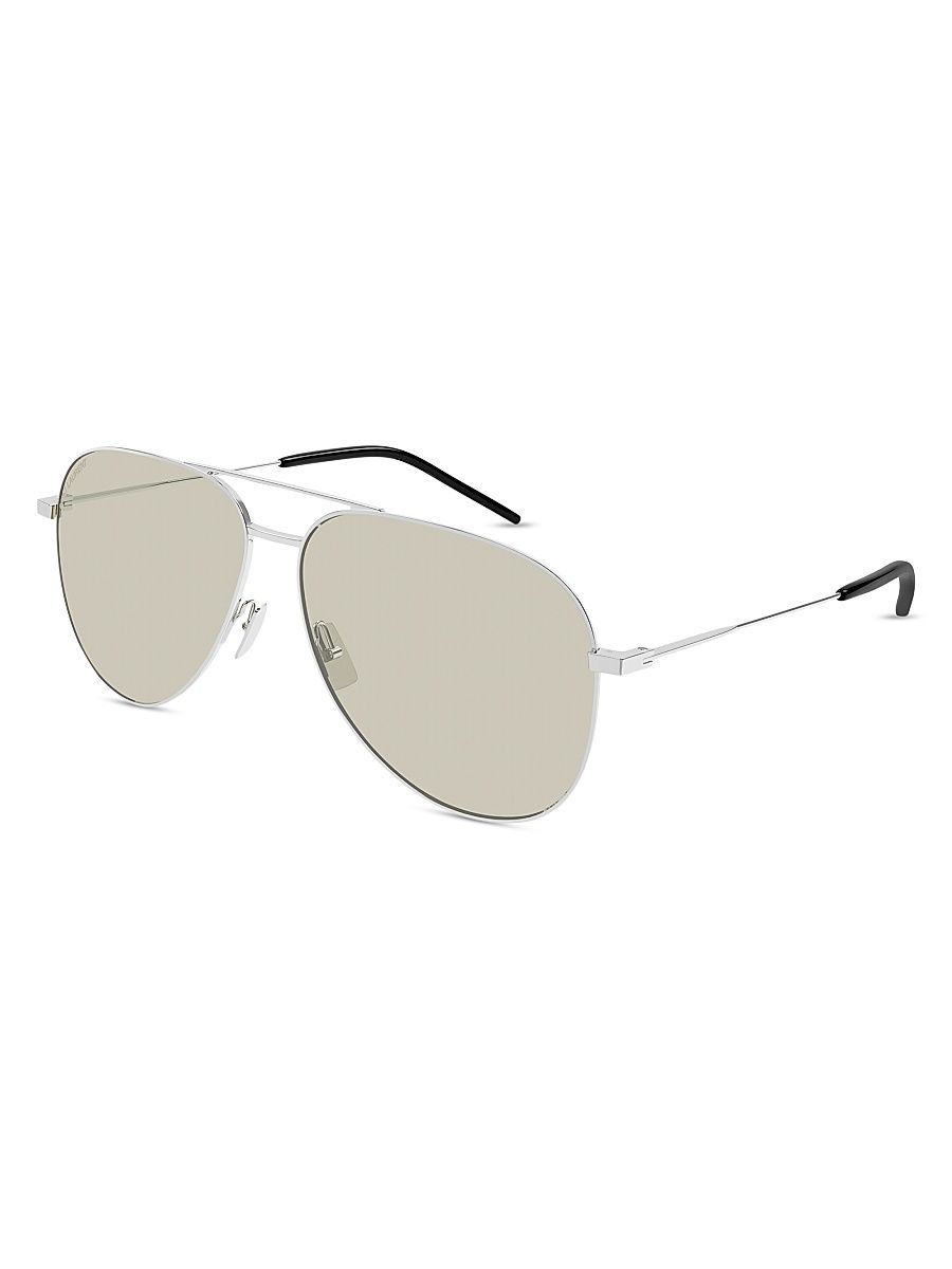 Men's Classic 11 59MM Pilot Metal Sunglasses - Silver Brown