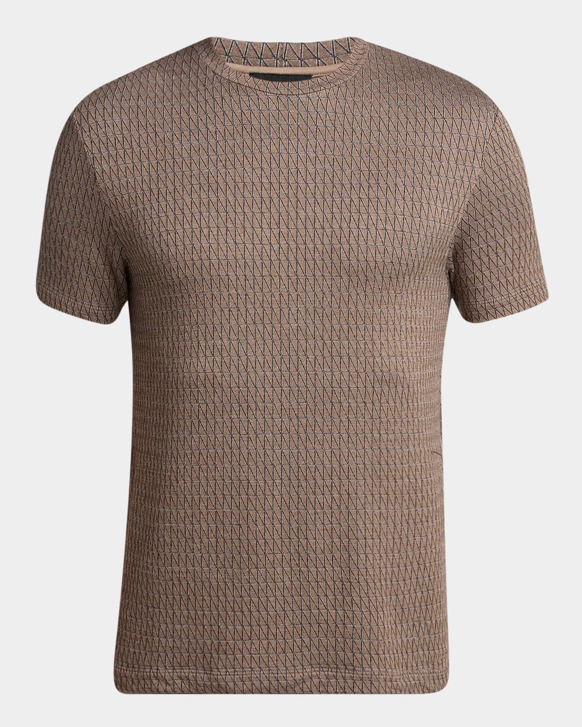 Men & apos;s Box-Jacquard Viscose Stretch Crewneck T-Shirt