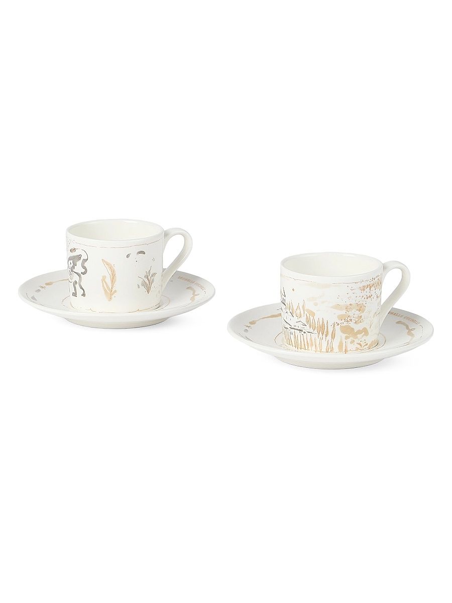 Porcelain Cup and Saucer Set - White