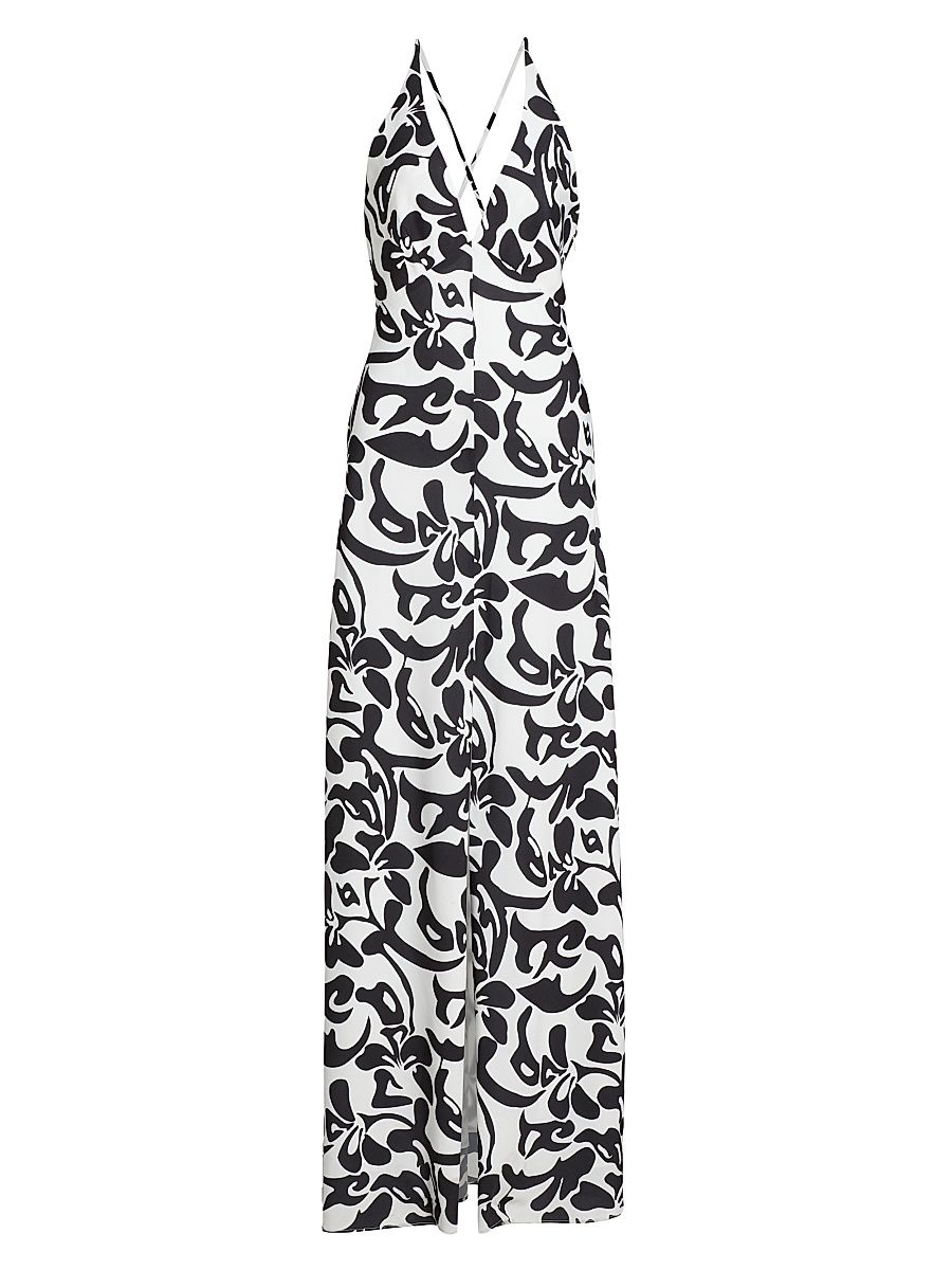 Women's Aubrey Printed Maxi Slipdress - Optic Jet - Size 14