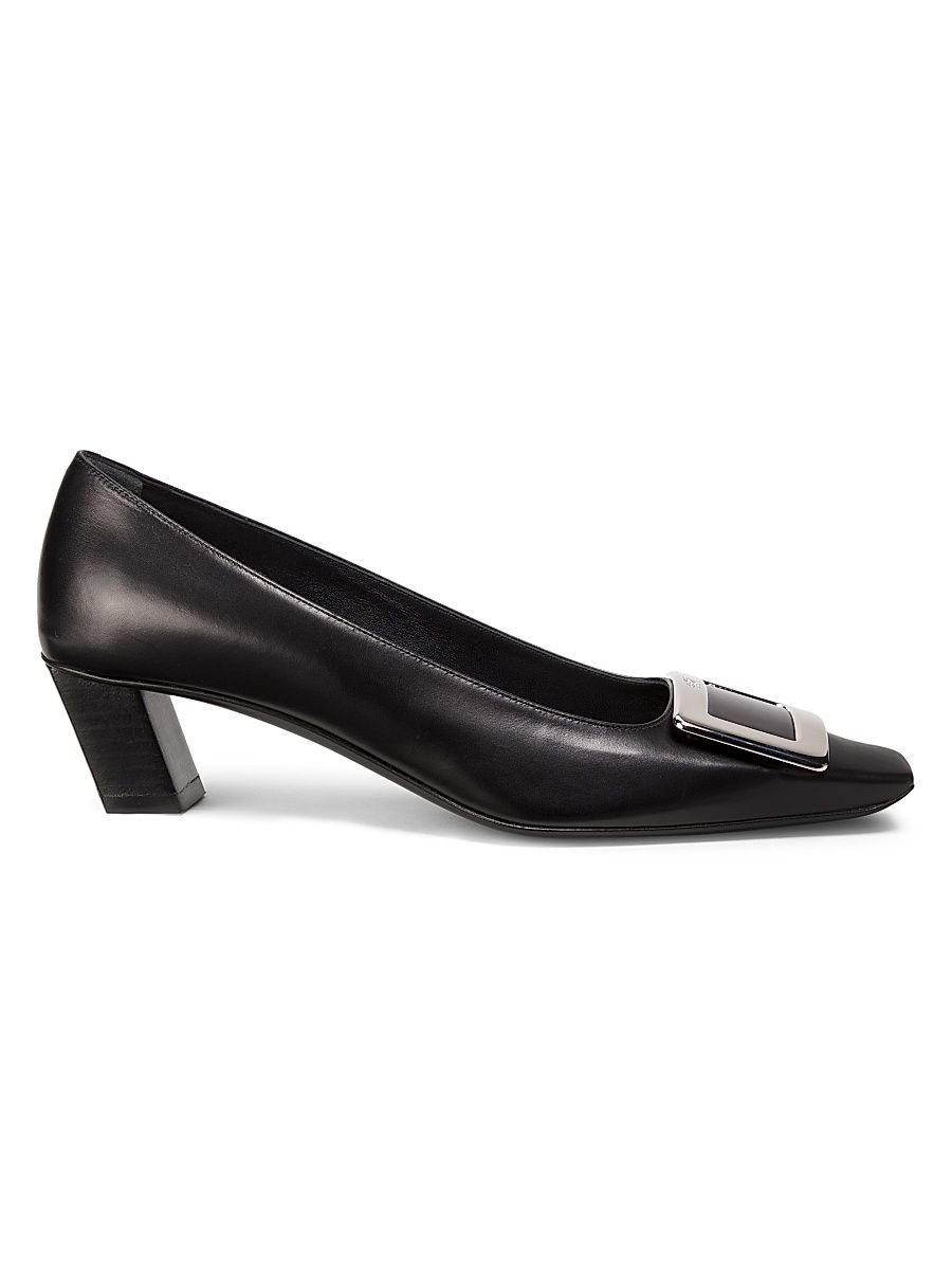 Women's Belle Vivier 45MM Leather Pumps - Black - Size 5