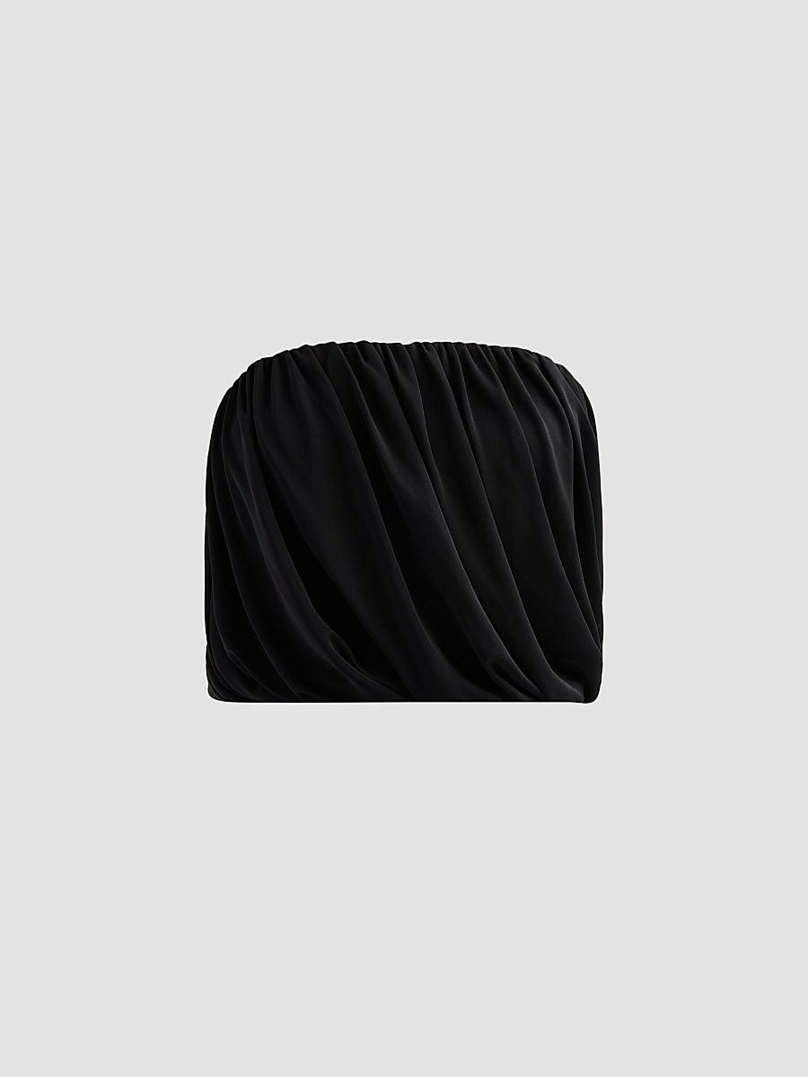 Women's Calden Strapless Crop Top - Black - Size XS